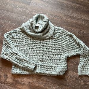 Express | light teal cowl neck sweater
